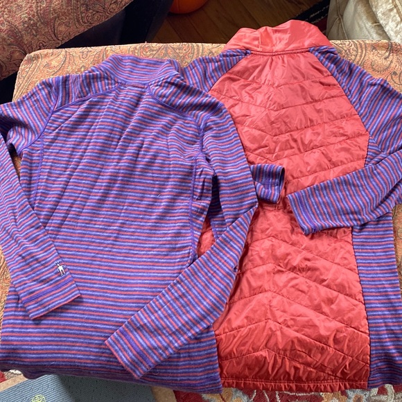 Smartwool Set double propulsion Smartloft jacket merino wool top rust purple M L - Picture 2 of 13